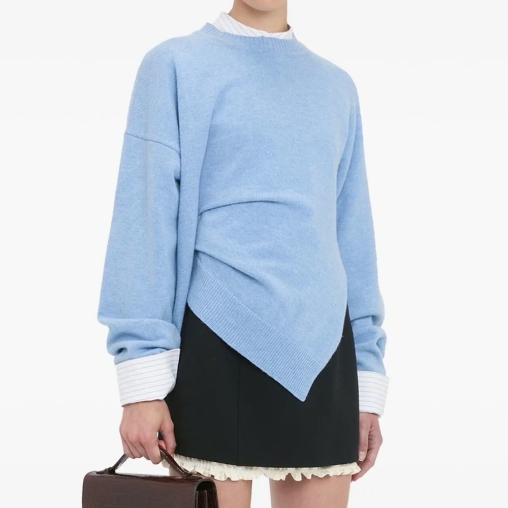 Victoria Beckham Light Blue Crew Neck Sweater